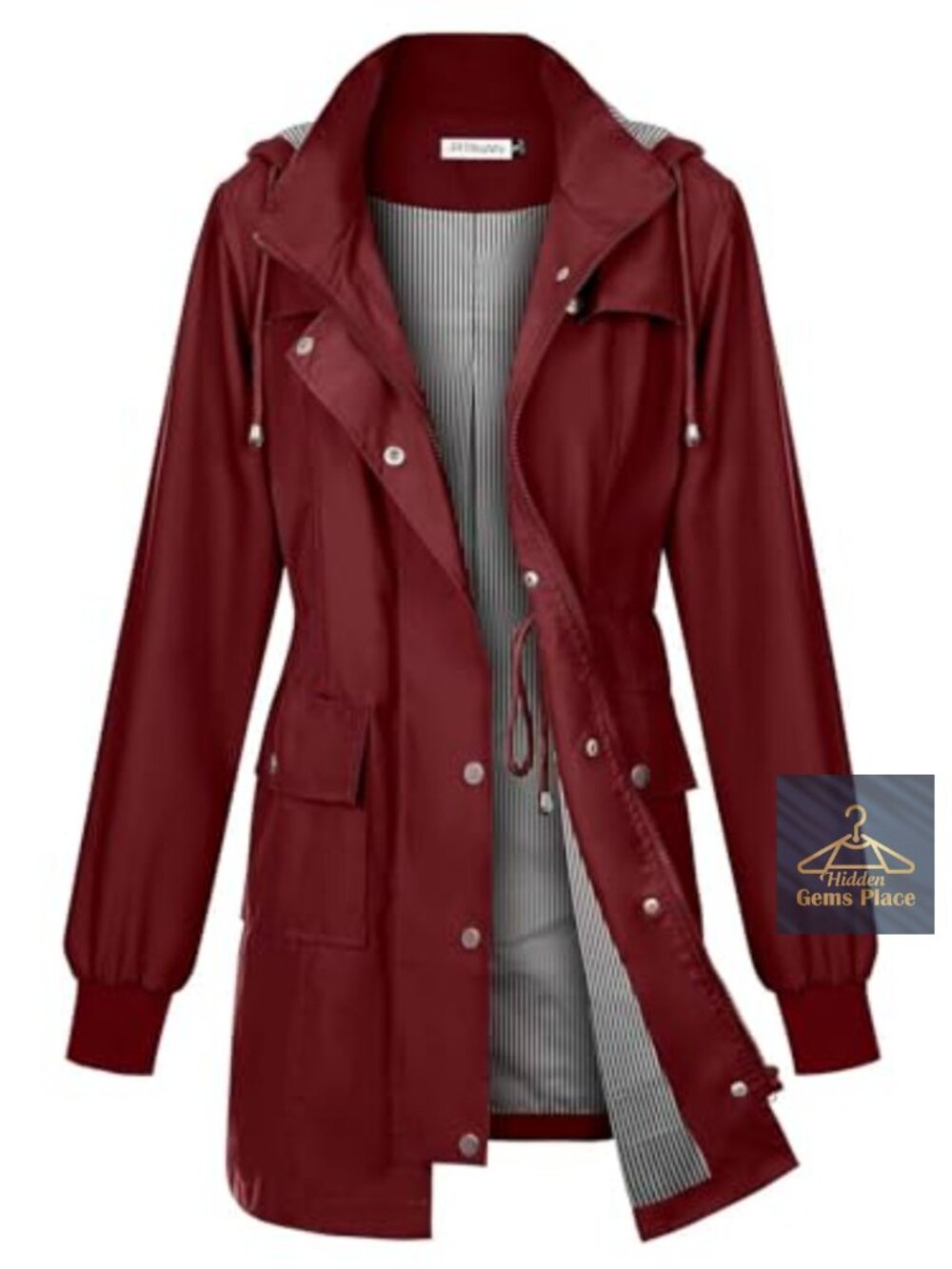 Women's Waterproof Raincoat with Hood Lightweight Windbreaker Long Rain Jacket